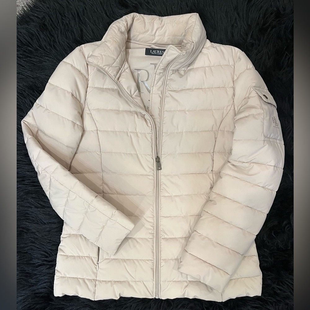 Ralph Lauren Women's Light Packable Beige Puffer Jacket